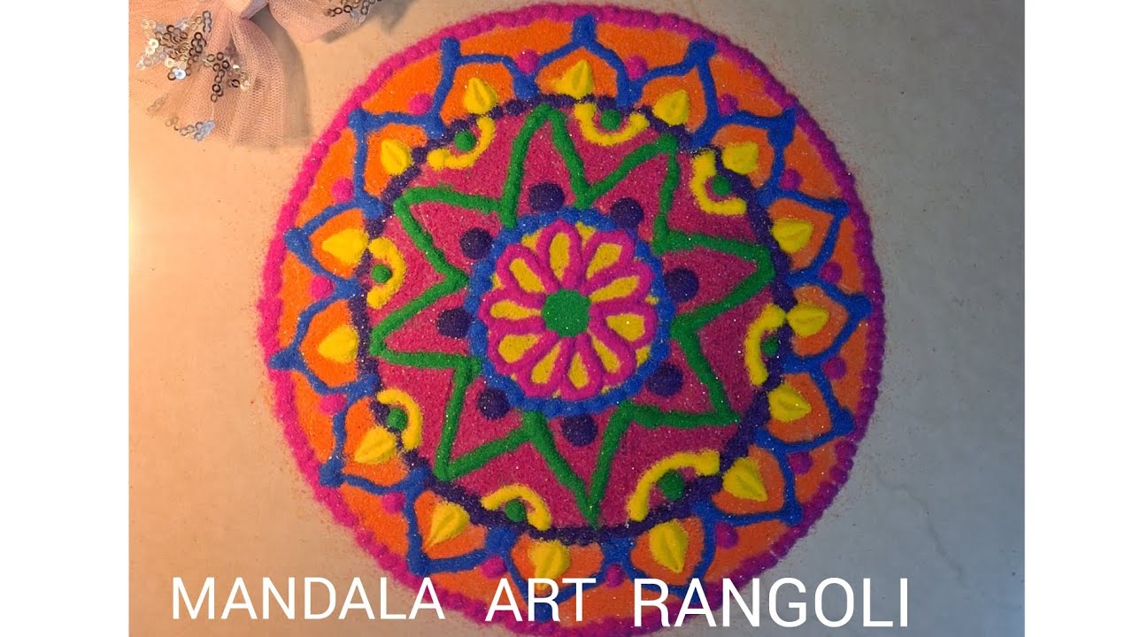 Mandala Art Rangoli design🏵|Easy step by step rangoli tutorials for begingners #mandalaart @RBK-7-85