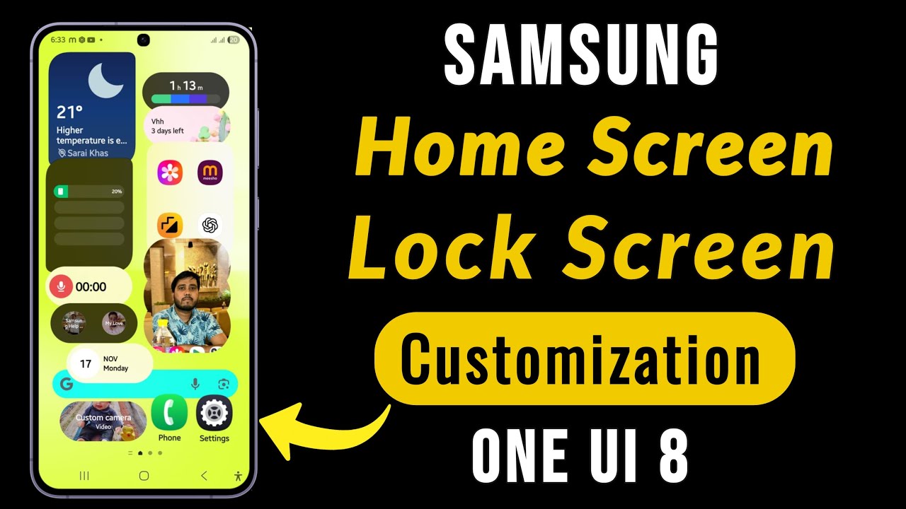 Samsung ONE UI 8 Home Screen & Lock Screen Customization