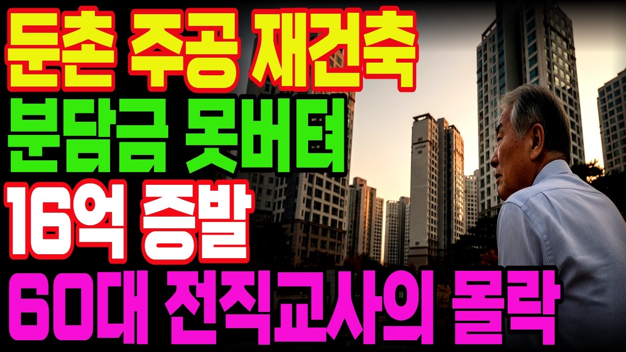 둔촌주공 아파트 재건축의 숨겨진 함정? 37년 교사가 분담금 못버텨 16억 날리고 깨달은 참혹한 진실!
