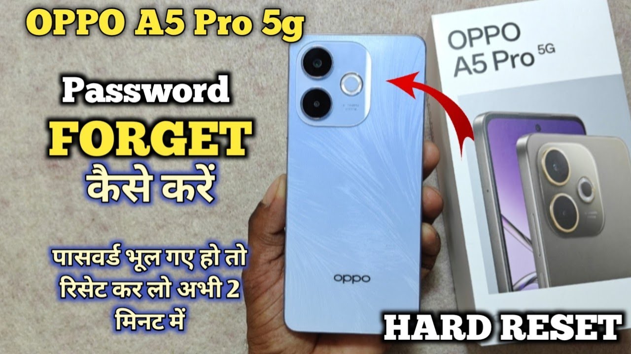 Oppo A5 Pro 5g 🔐 Unlock Without Pc ✅ Hard Reset ✅ Pattern Lock, Password Lock Remove