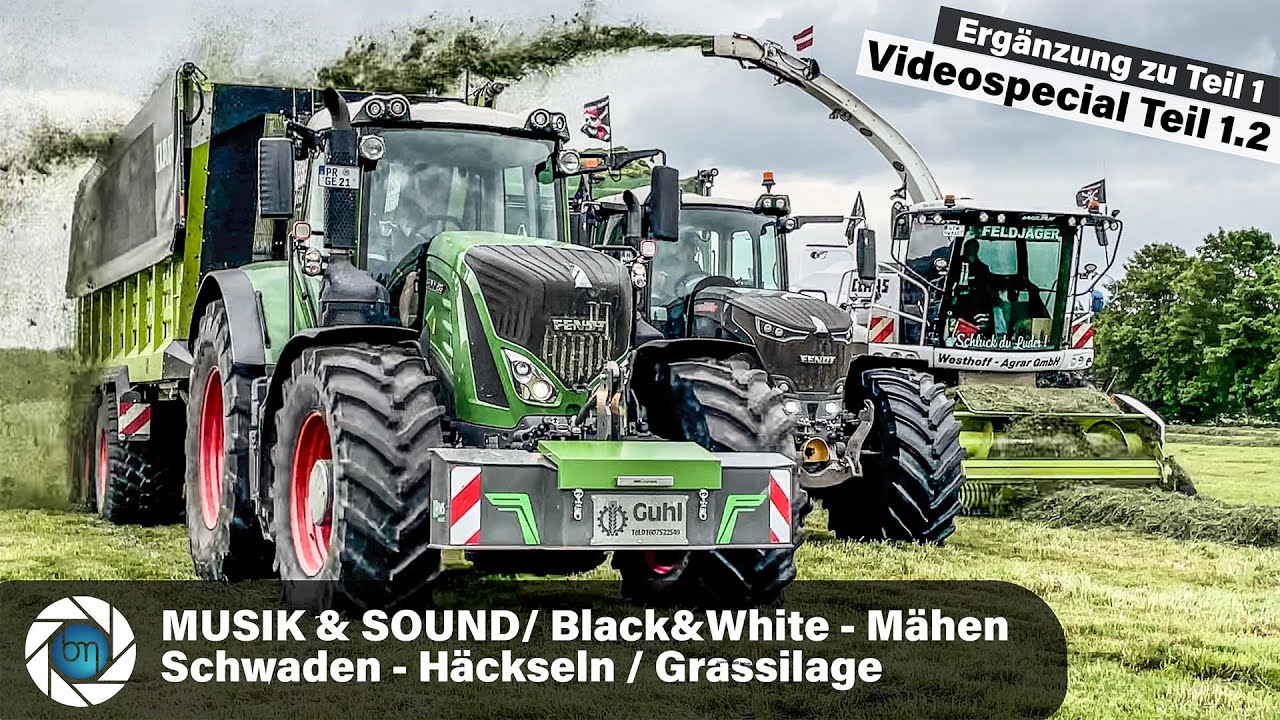 Lohnunternehmer im Großeinsatz! Claas Jaguar 9?? & Schwarze Fendt Traktoren - Grassilage TEIL 1.2