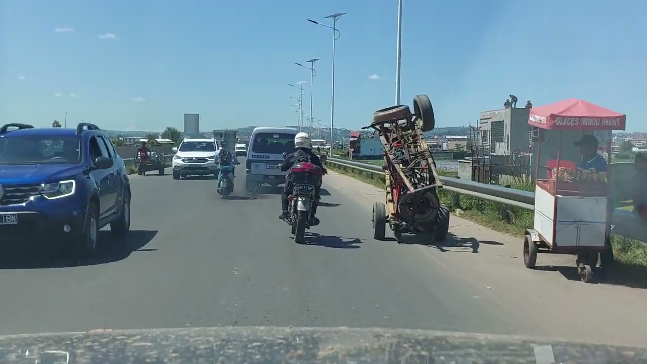 Antananarivo Madagascar 13th April 2023 driving into the centre