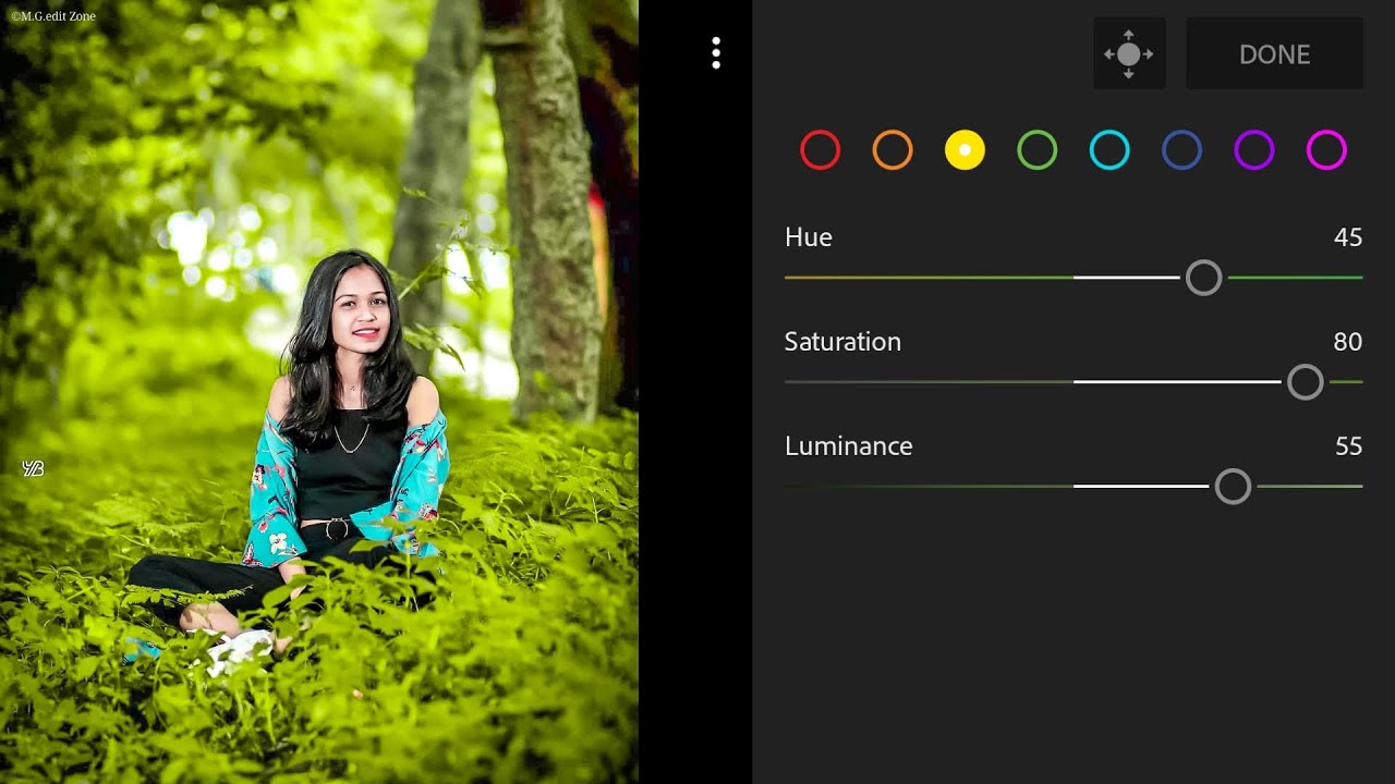Lime green effect Lightroom photo editing//Preset download free//