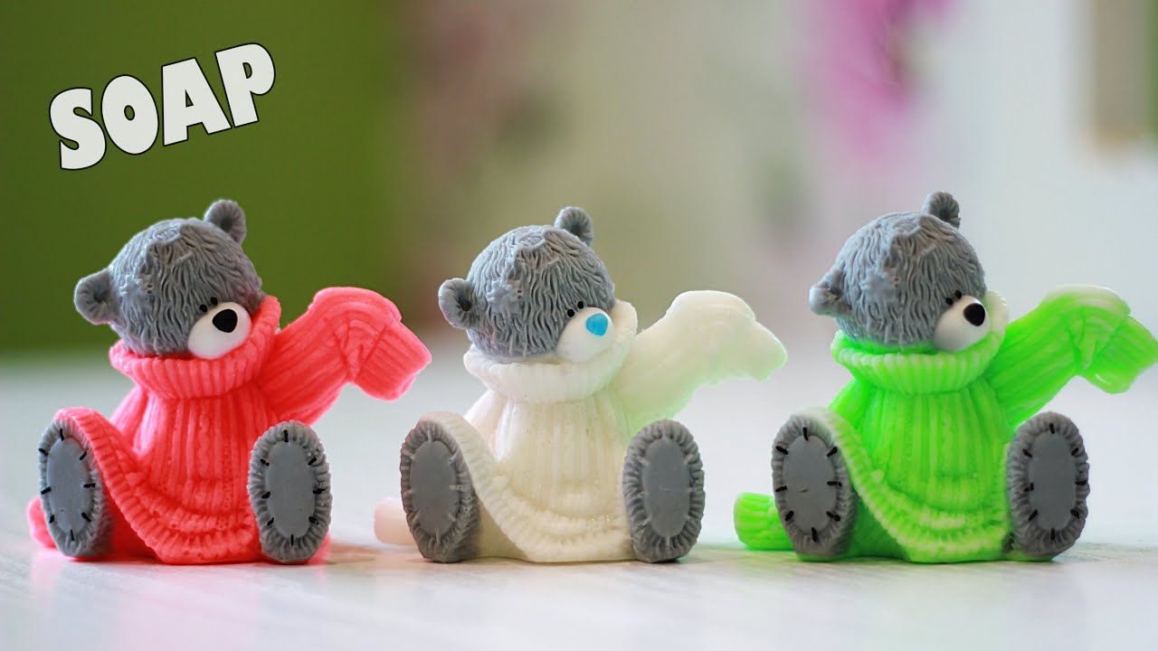 Мыло мишка Тедди в свитере 3D ❄ Мастер-класс ❄ Soap making