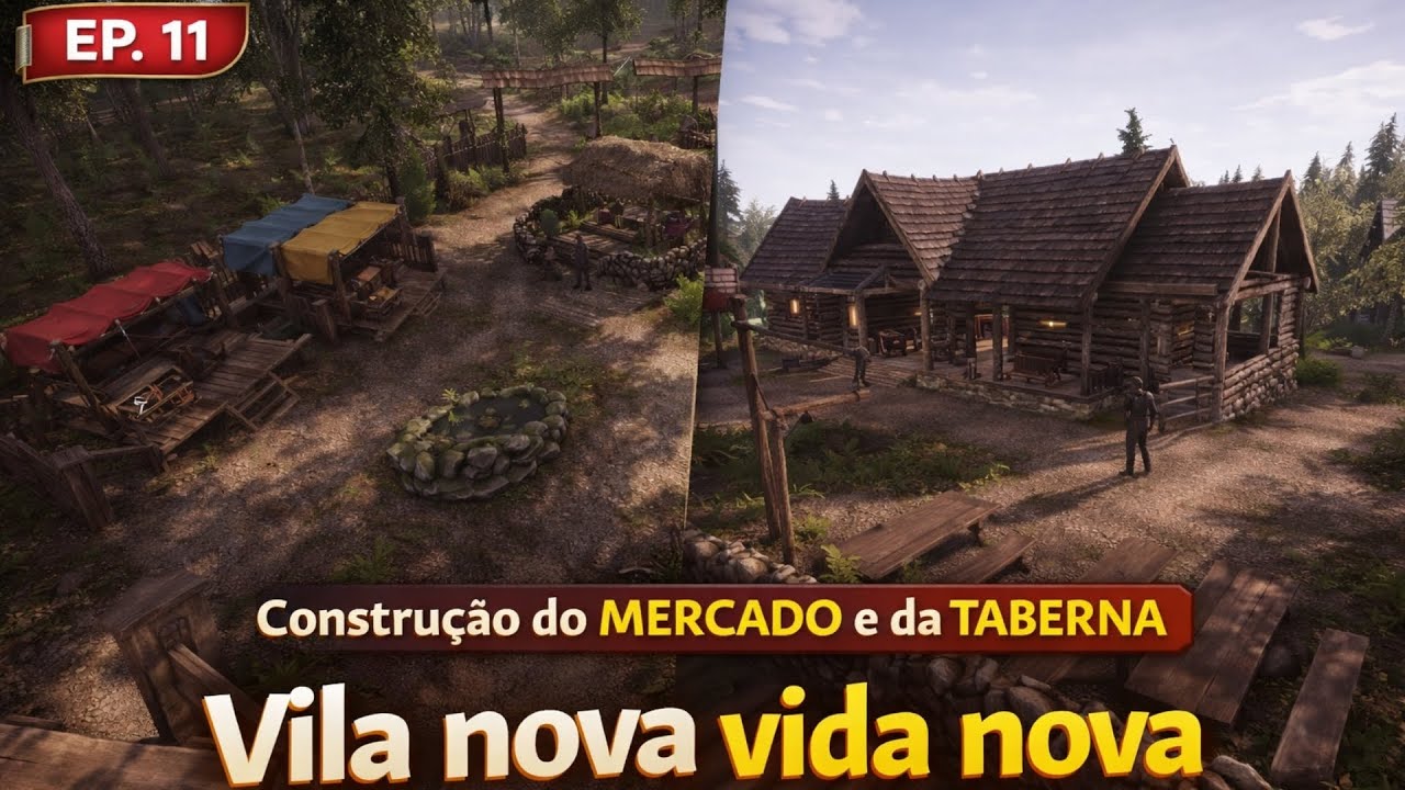 Construção do MERCADO e da TABERNA! Medieval Dynasty – EP 11