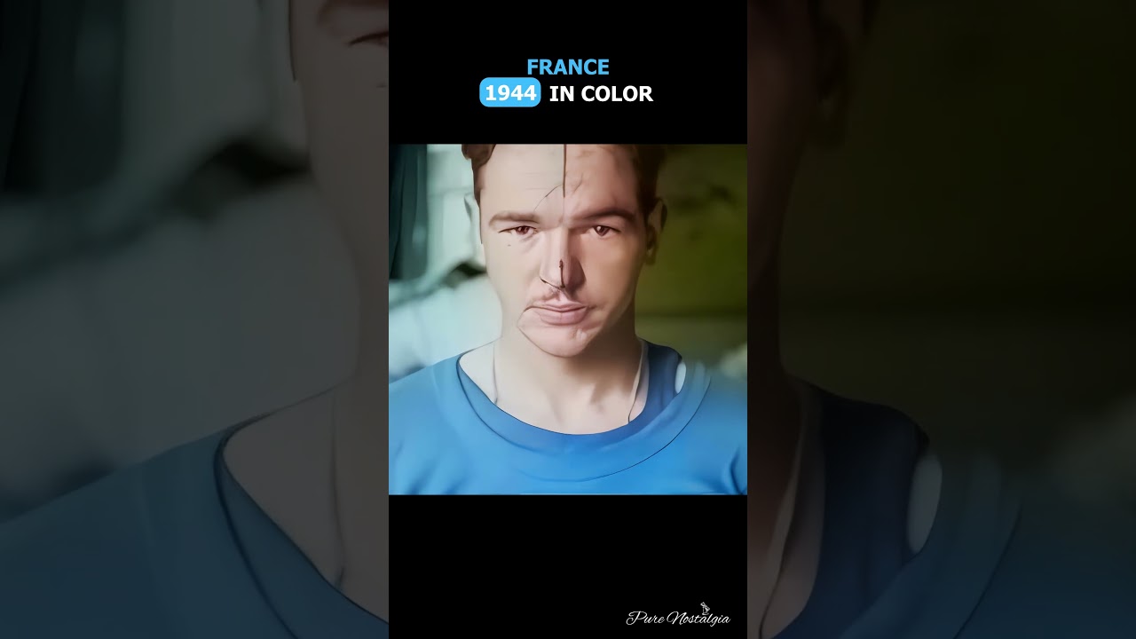 🥰 LIBERATION | France 1944 #4K #remastered #60fps #history #colors #france #shorts