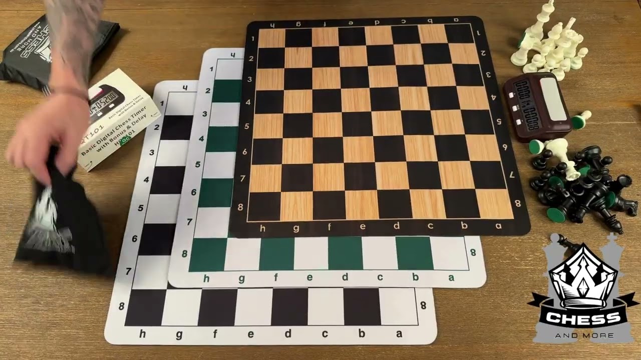 2-in-1 Tournament Chess & Checkers Set with Digital Chess Clock &ndash; Premium Game Bundle