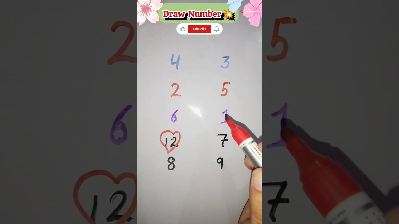 ✏️ Draw Numbers 0&ndash;9 | Easy & Fun Learning🎯🔥#trending #maths #shortvideo