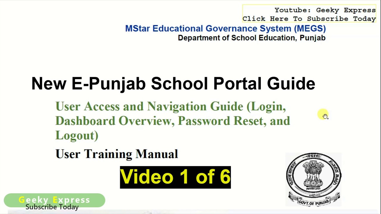 How to Login & Reset Password on New ePunjab School Dashboard |mstar.epunjabschool.gov.in Guide 2026