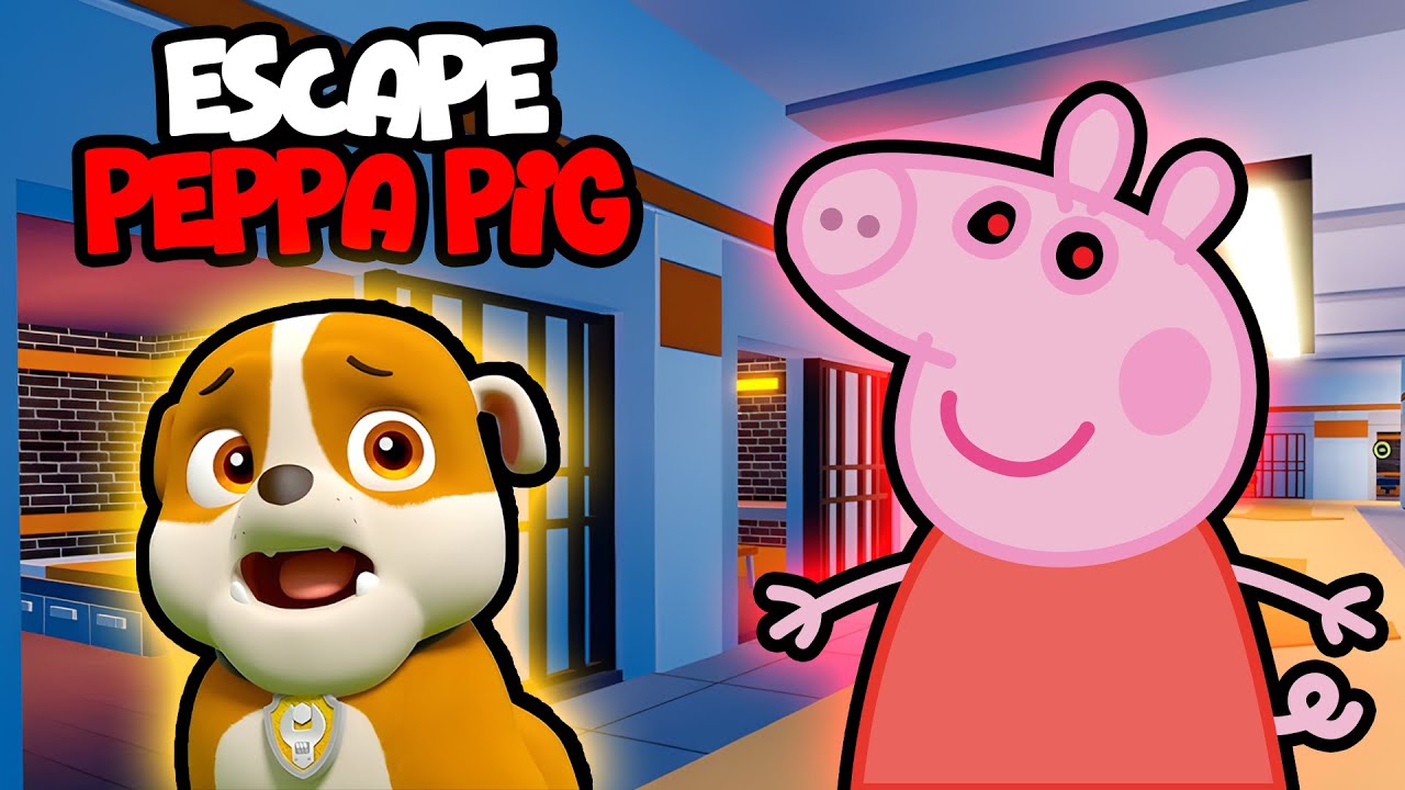 PEPPA PIG PRISON RUN! (Obby) | Roblox Funny Moments | Rubble in Roblox #obby #roblox #lego