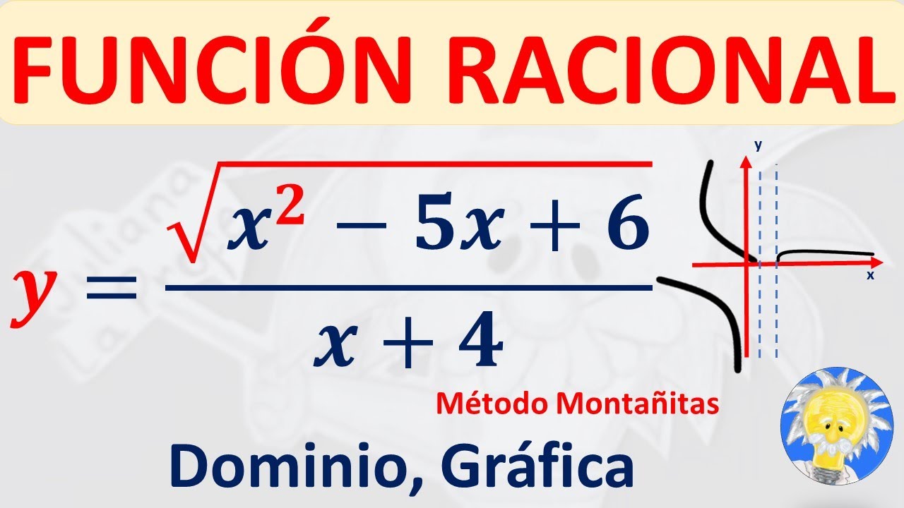 👩‍🏫 FUNCIÓN RACIONAL con RAÍZ Cuadrada numerador | Dominio y Gráfica | Juliana la Profe