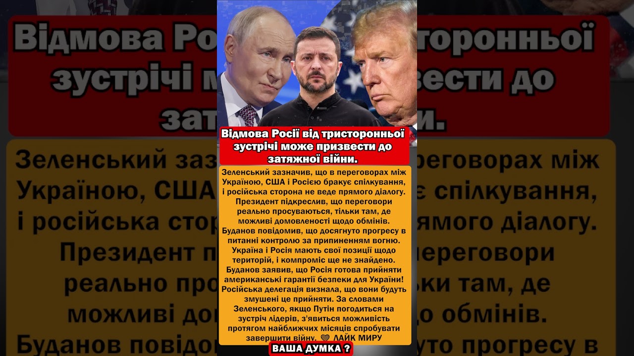 Відмова Росії від тристоронньої зустрічі може призвести до затяжної війни. #історія #життя #history