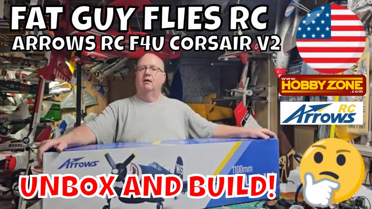Стрелы радиоуправляемые F4U CORSAIR 1100 мм V2 распакованы и собраны Fat Guy Flies RC