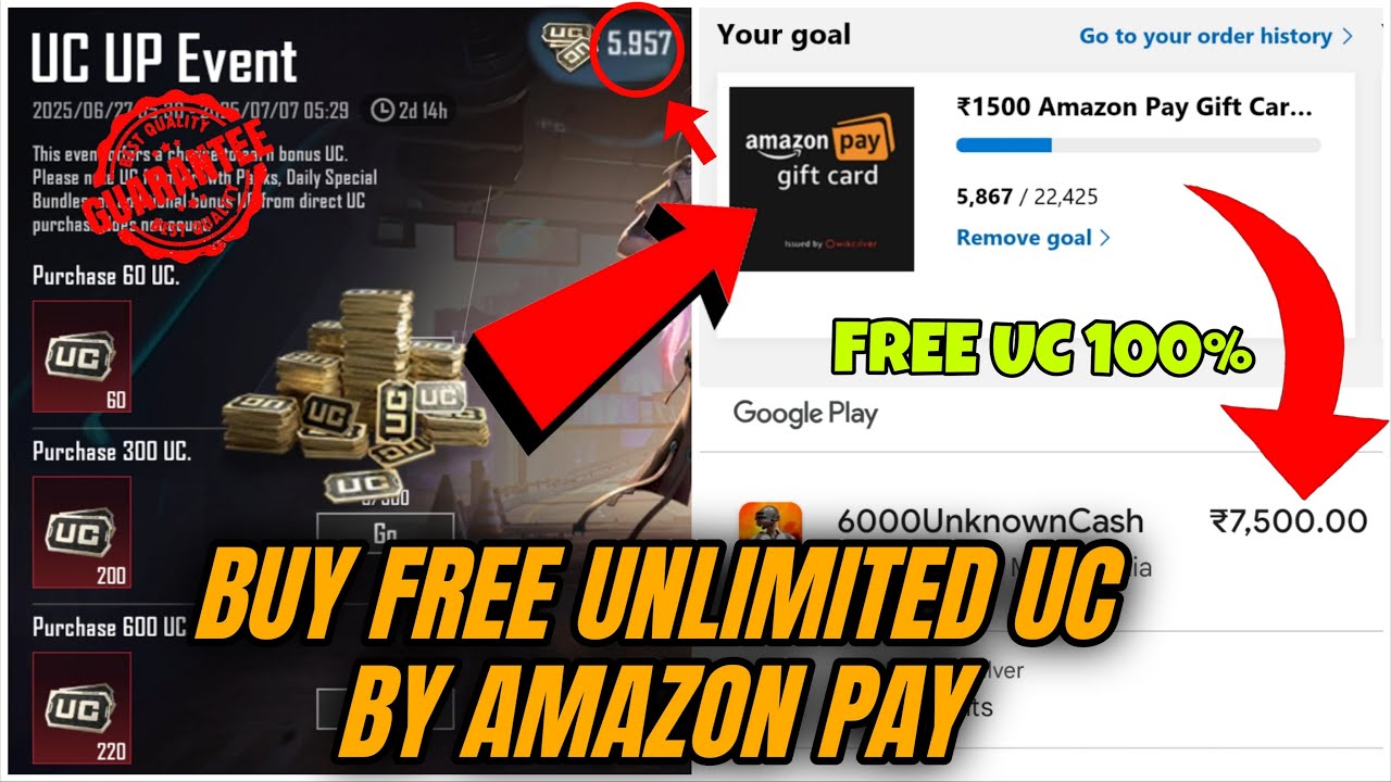 BUY UC 🤑 BGMI/PUBG TRICK BY AMAZON || 100% UC EVENT TRICK || UC TRICK BUY #UC #bgmi #crushzzziyt