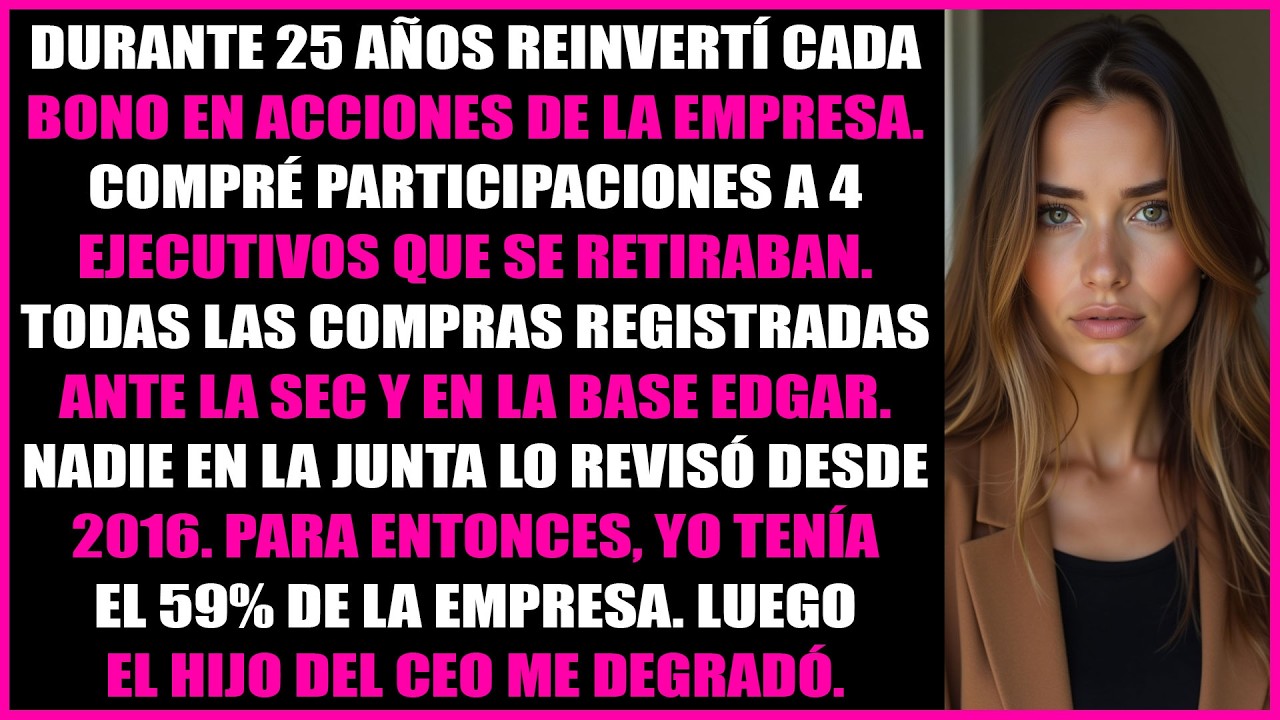 Compré acciones de la empresa por 25 años sin que nadie lo notara hasta que el hijo del CEO me..