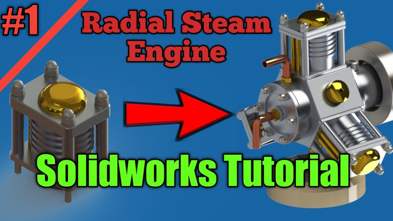 Solidworks tutorial: Radial steam engine - Cylinder assembly