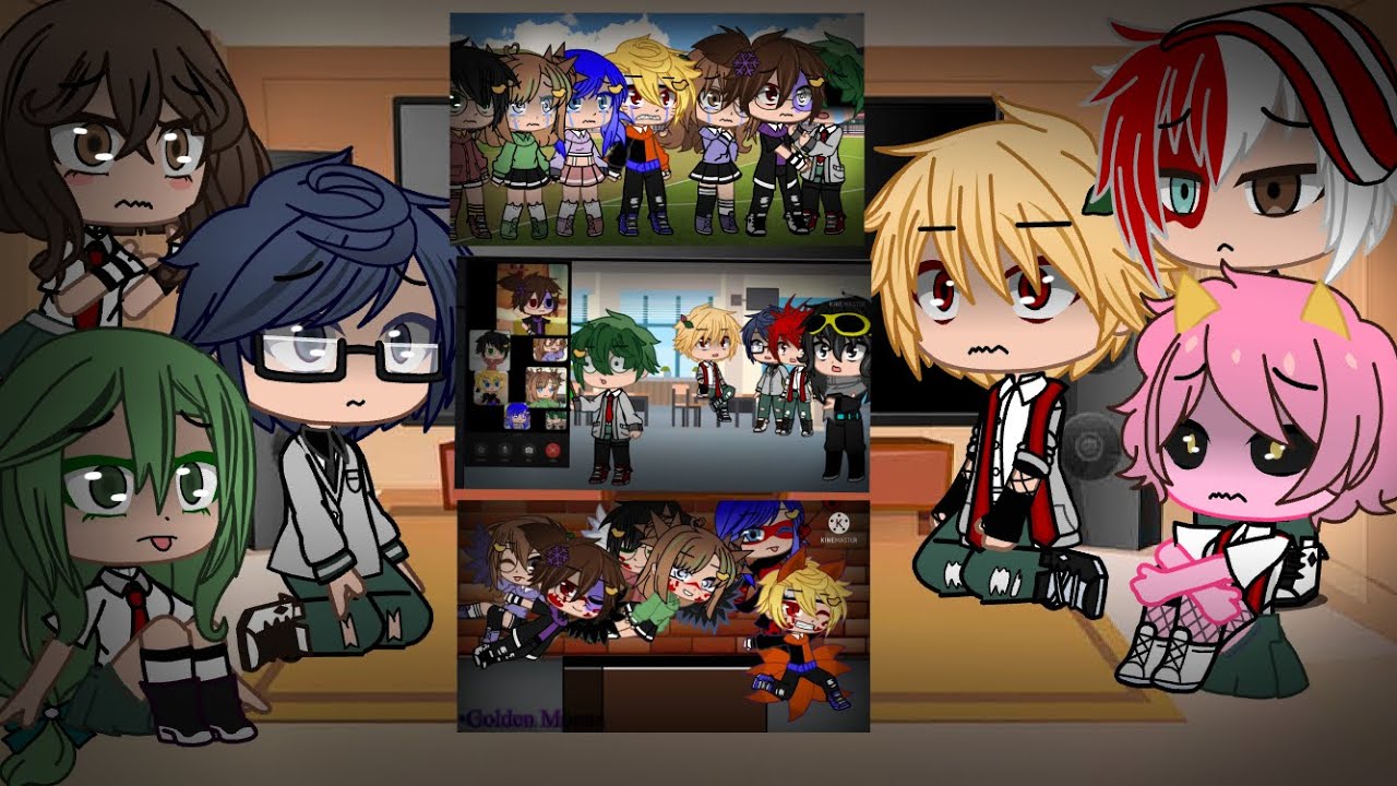 •Bnha react to You push me down Part1,2,3• The Golden Family ❤️