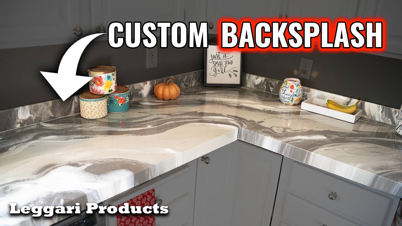 Epoxy Kitchen Countertop With Dining Table and Custom Backsplash | Leggari Products |Kitchen Remodel