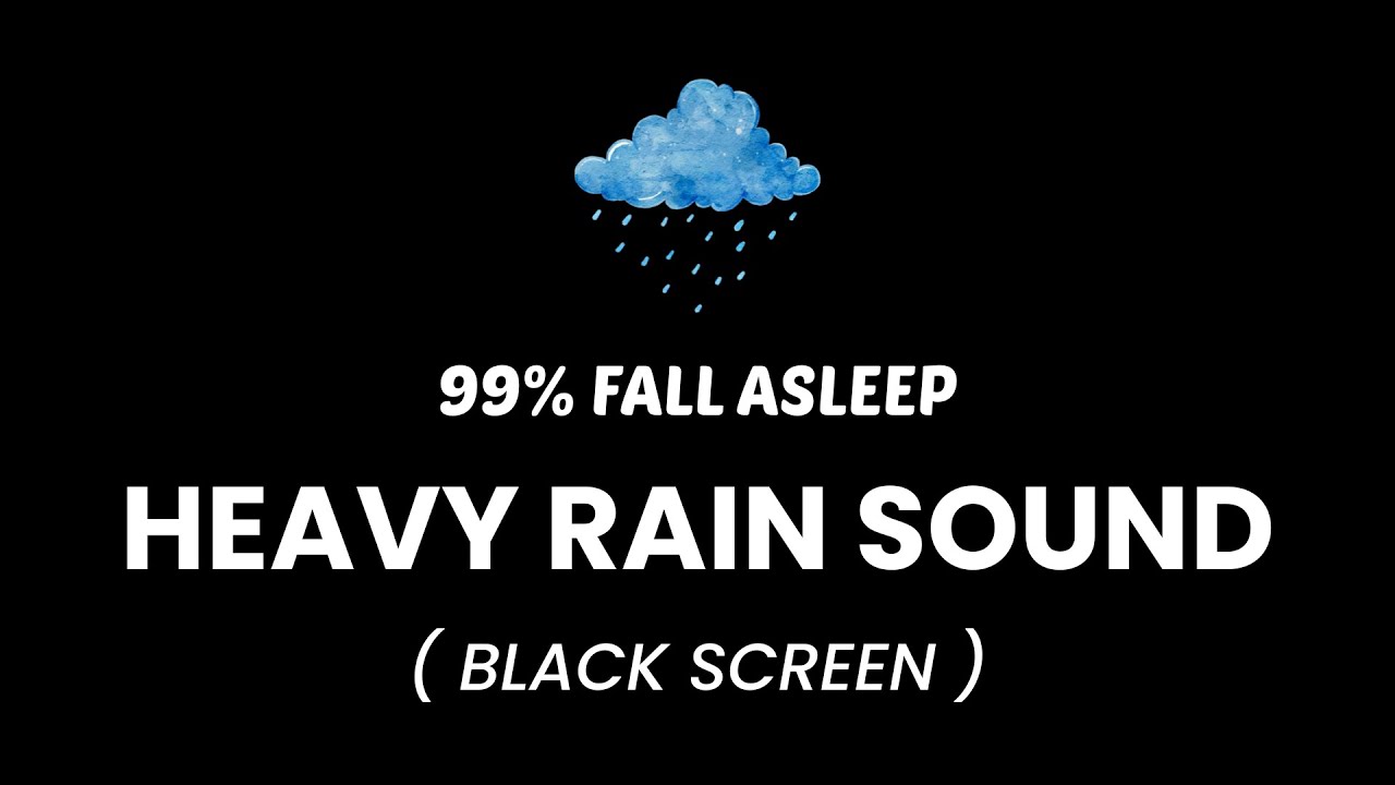🔴 Heavy Rain and Thunder Sounds for Sleeping - Dark Screen | Night Storm Rain Ambience