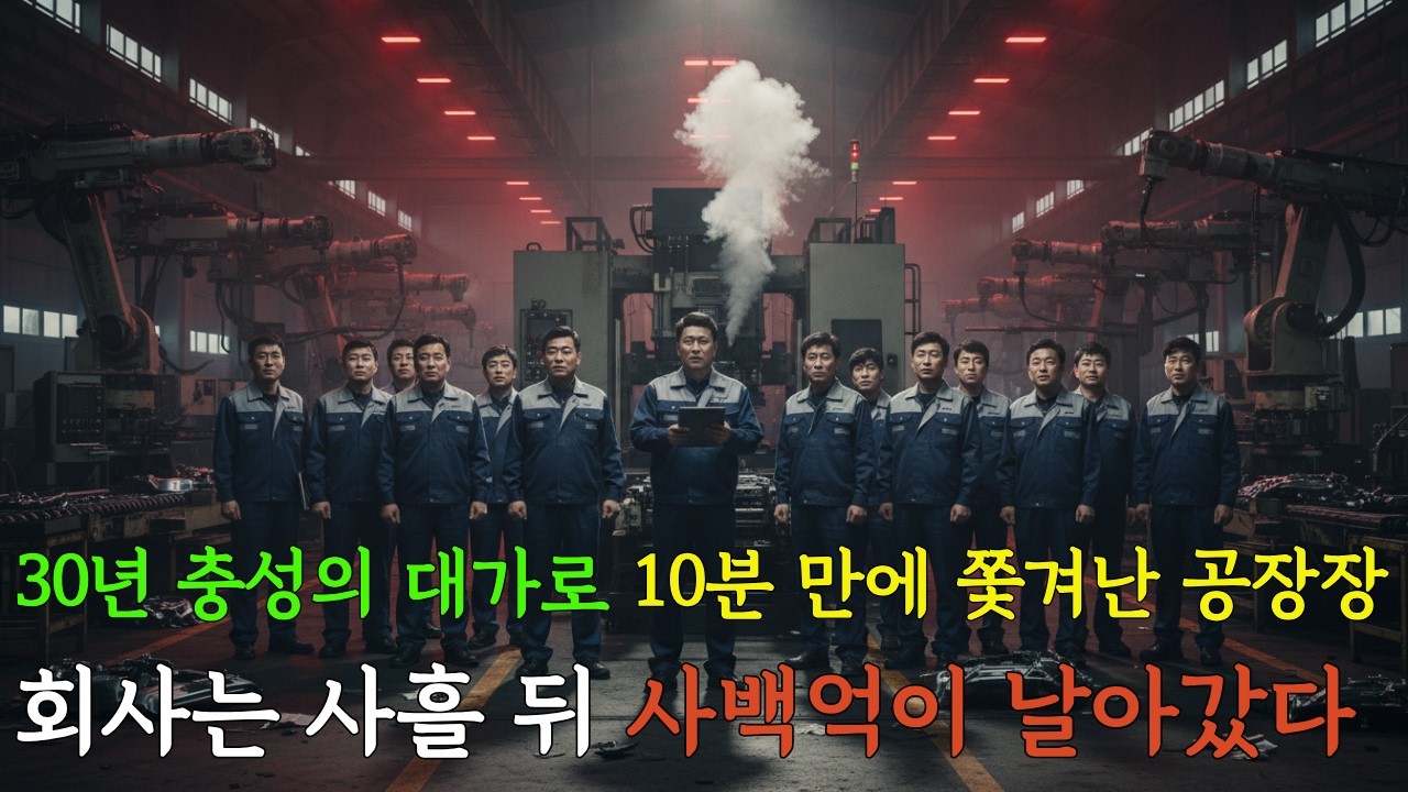 30년 충성의 대가로 10분 만에 쫓겨난 공장장, 회사는 사흘 뒤 사백억이 날아갔다