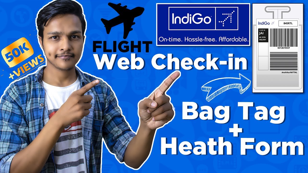 How to do Web Check-in | Indigo Flight | Boarding Pass | Baggage Tag | Health Form 🔥 [Hindi]