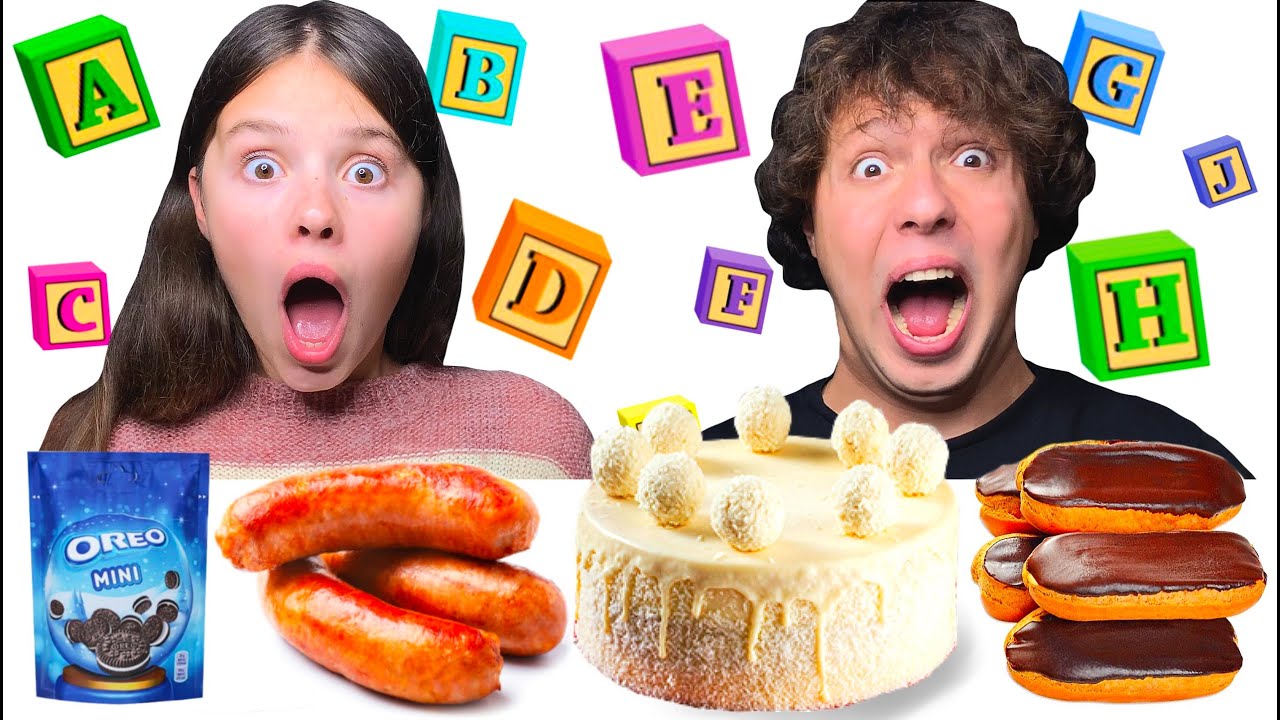 ASMR ALPHABET FOOD CHALLENGE! MUKBANG EATING SOUNDS 먹방 Tati ASMR