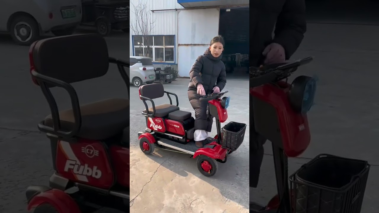 Four-wheel electric vehicle with seat adjustment capabilities 