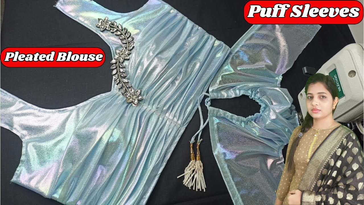 Pleated Blouse Designs Cutting and Stitching | Pleated Blouse Design with Sleeves | Latest Blouse