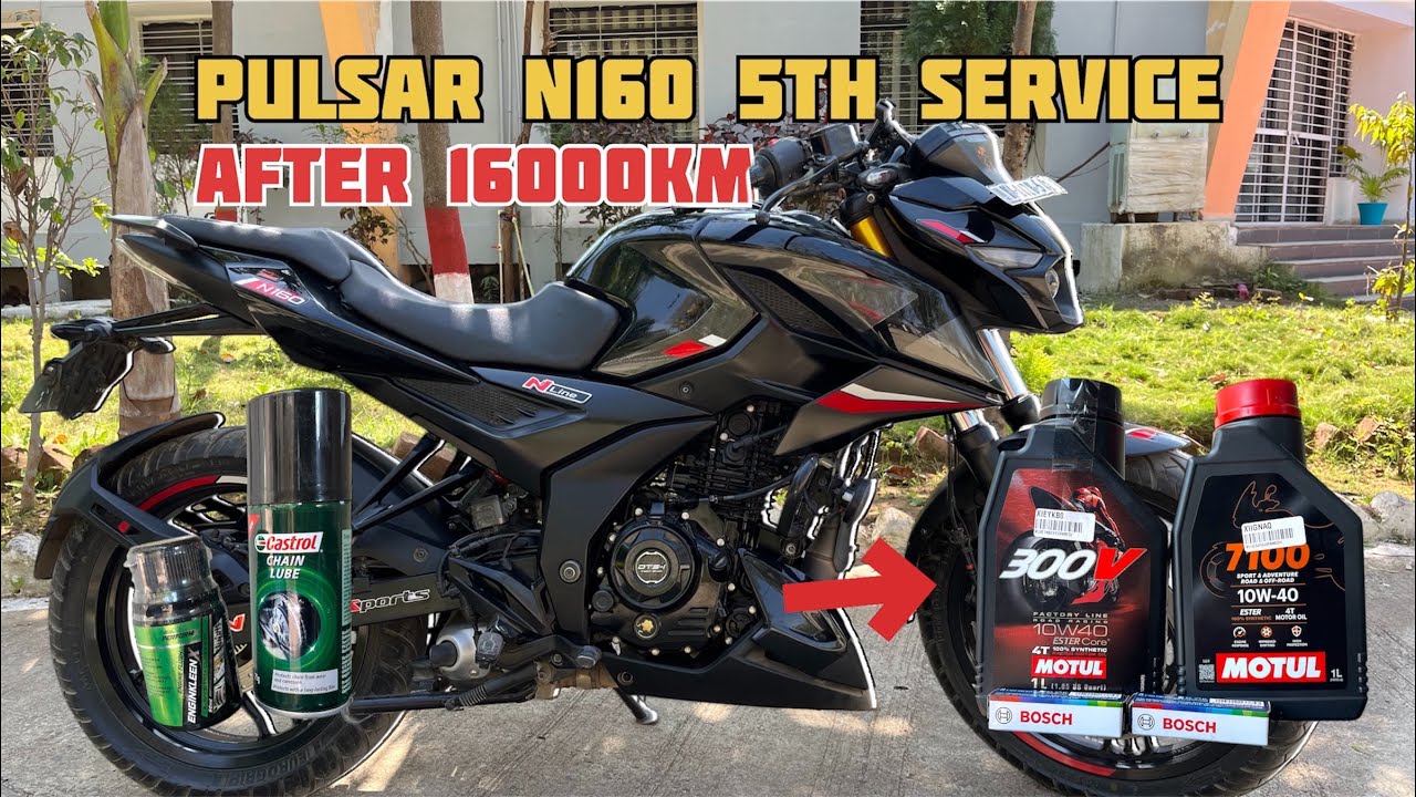 BAJAJ PULSAR  N160 5th SERVICE AFTER 16000 KM / ENGINE OIL CHANGE TO MOTUL 10W40