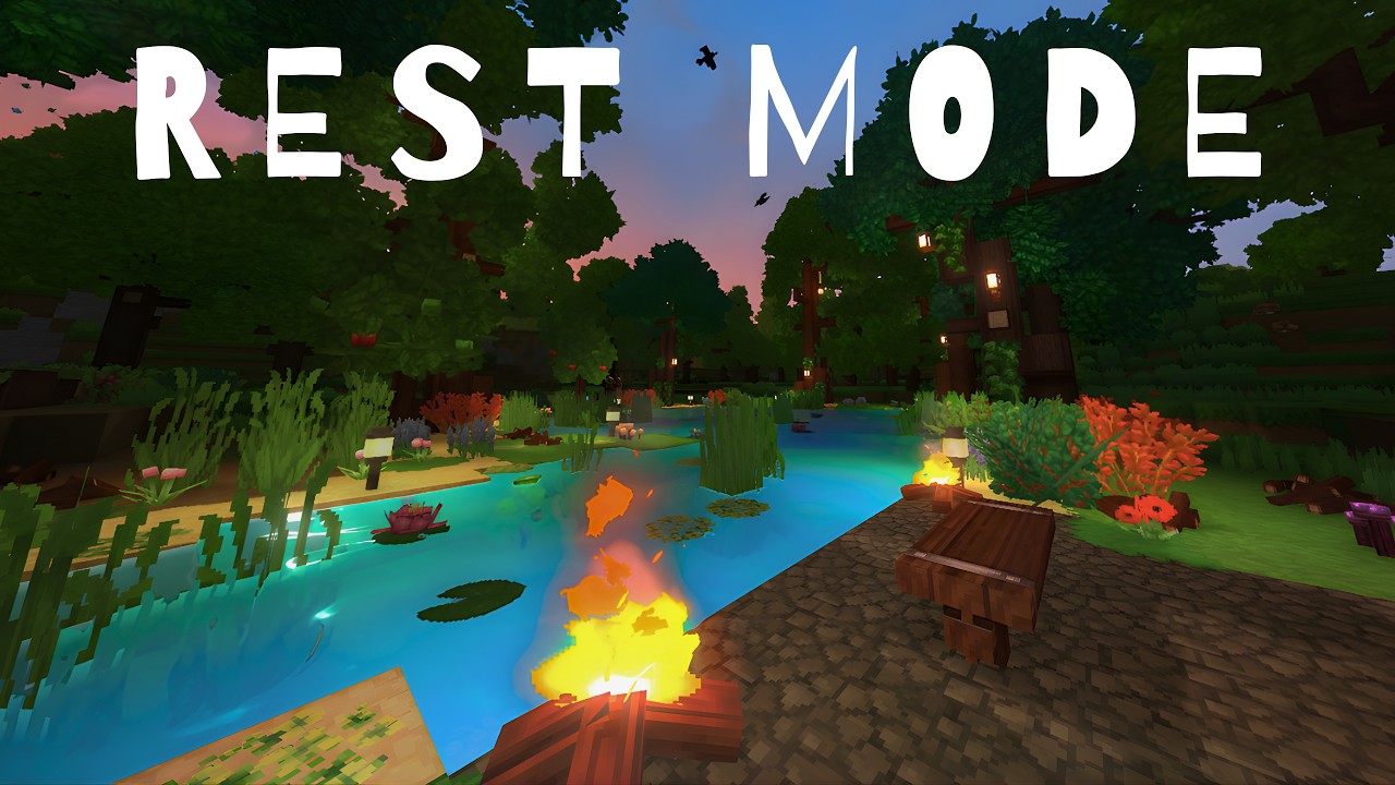 relax, rest here... (ambience w/ rain + fire crackles + music)