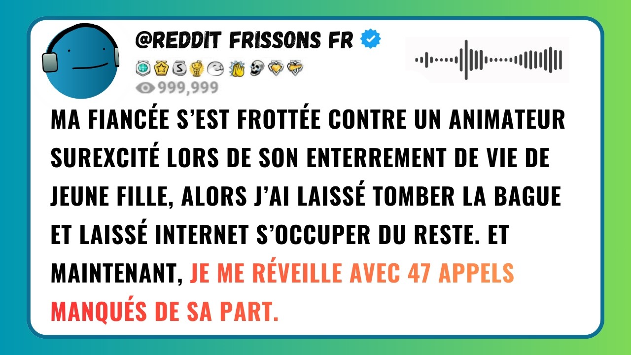 MA FIANCÉE S’EST FROTTÉE CONTRE UN ANIMATEUR SUREXCITÉ LORS DE SON ENTERREMENT DE VIE DE JEUNE...