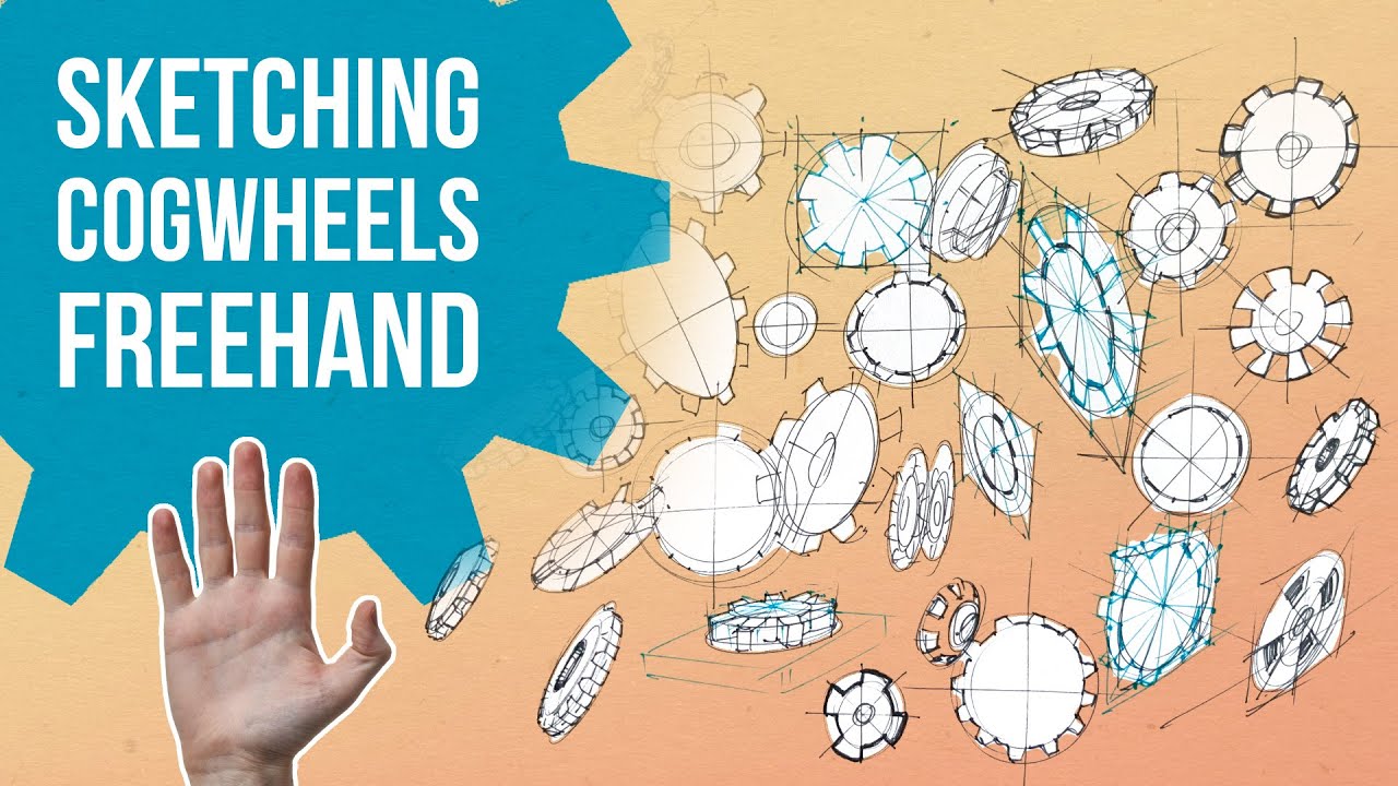 How to draw cogwheels freehanded