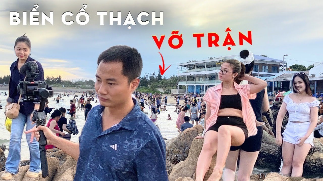 Vỡ Trận Ở Bãi Biển Cổ Thạch - Lí Do Gì Du Khách Ùn Ùn Kéo Đến Tham Quan Nghỉ Dưỡng Dịp Cuối Tuần