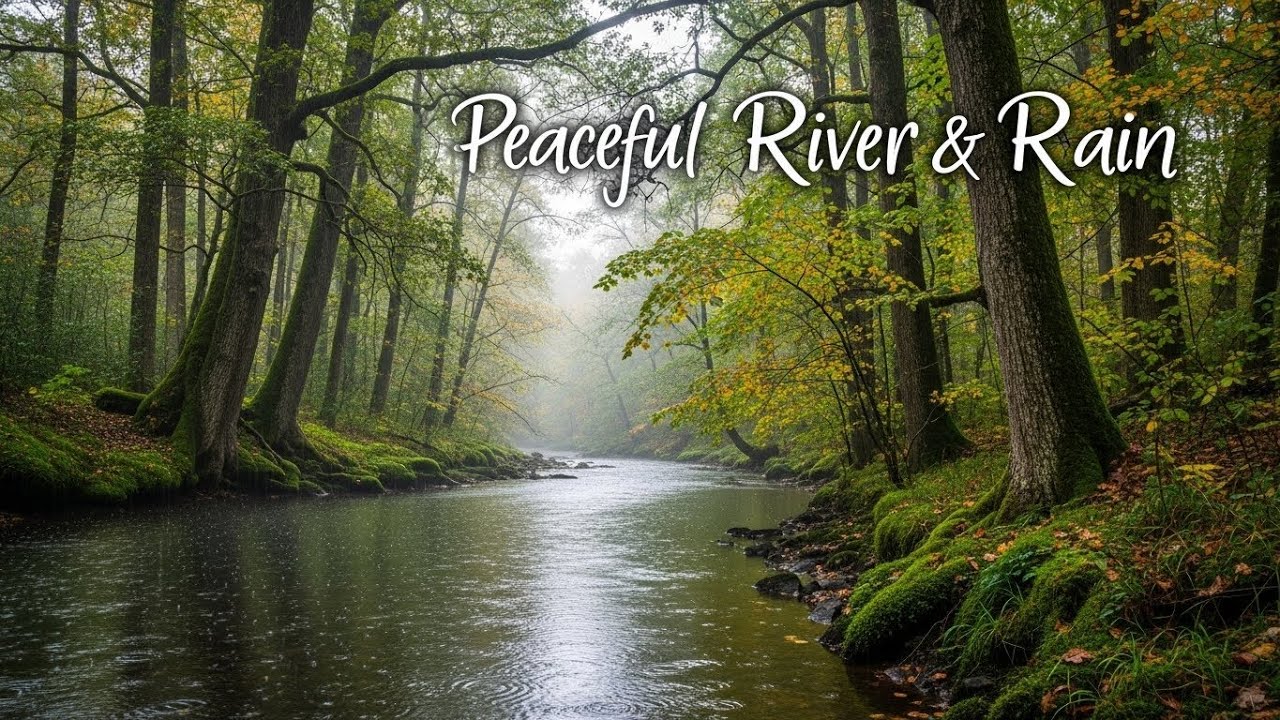 Relaxing Soft Rainfall with River Soundscape to Help You Sleep Faster and Deeper