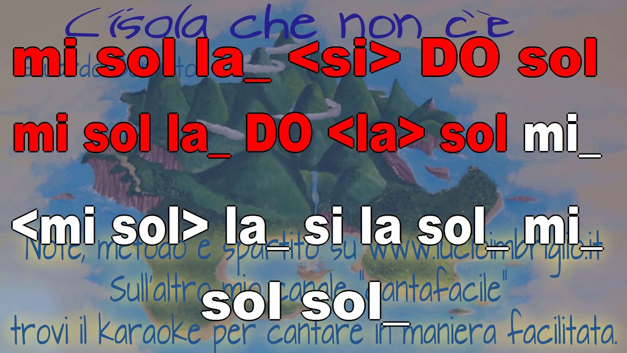 L'isola che non c'è - karaoke notazionale