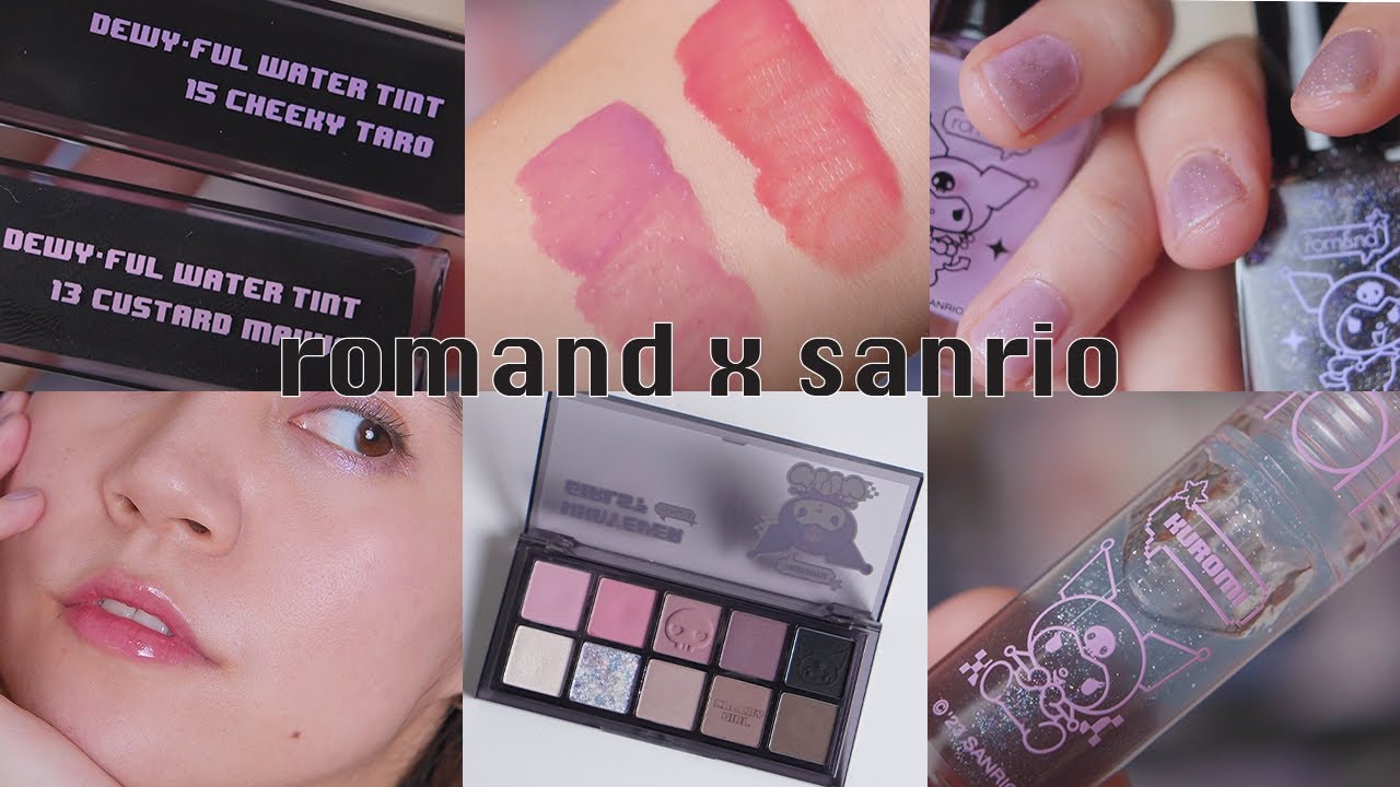 Rom&nd's FULL SANRIO KUROMI COLLECTION! | Romand Review | Aesthetic Makeup