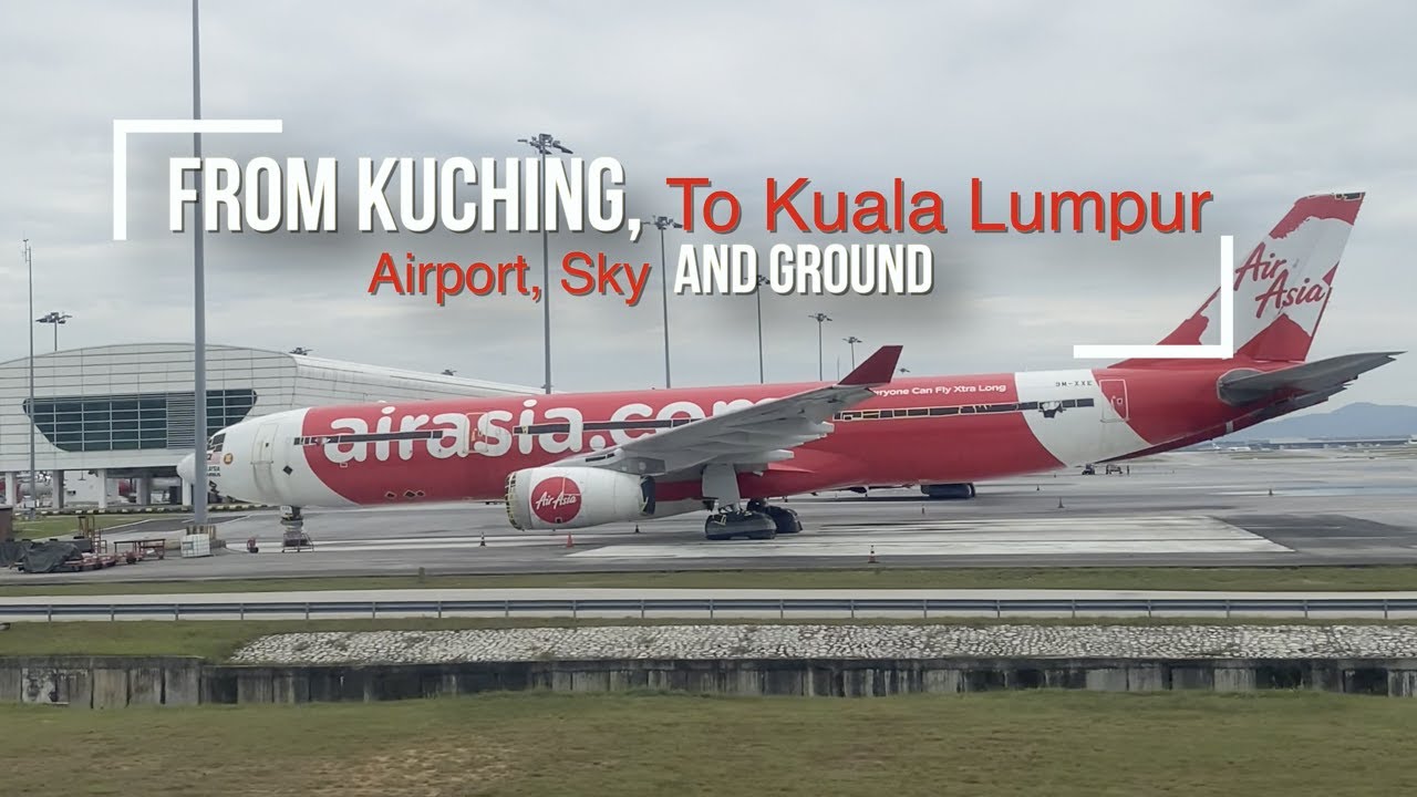 Flight from Kuching to Kuala Lumpur [extra Kuching Airport Departure] take off video