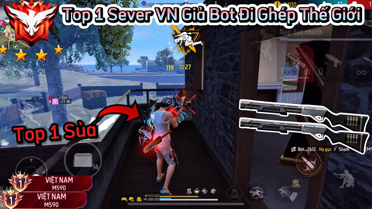 [Free Fire] Top 1 Sever VN M1887 “Giả Bot” Đi Ghép Thế Giới Gặp Kèo Sủa Và Cái Kết Cực Hài !