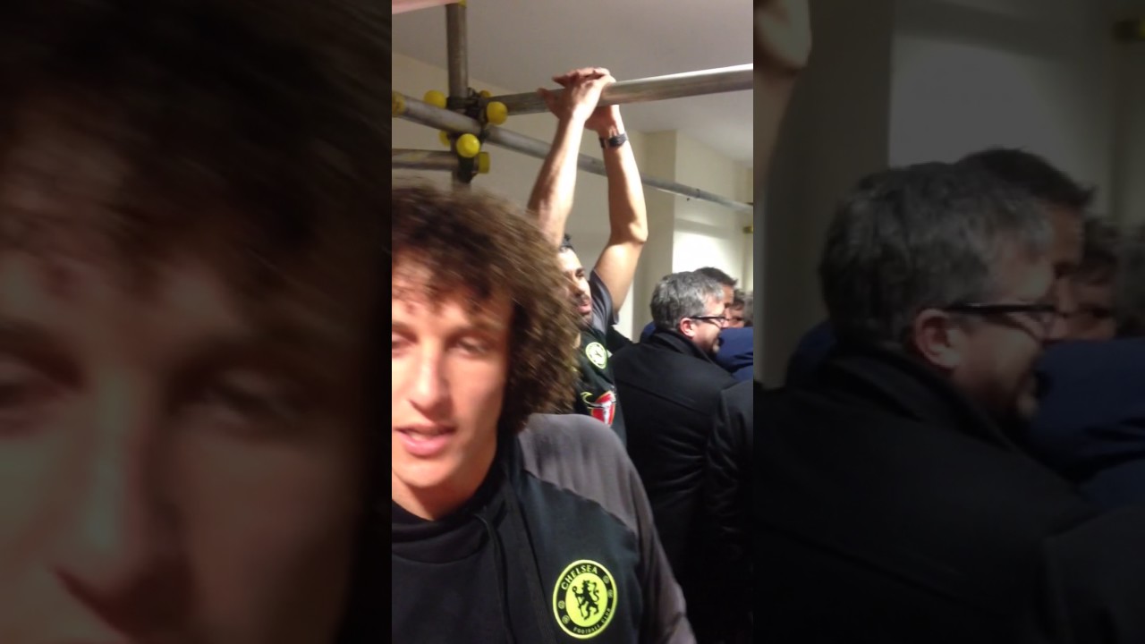 David Luiz, Diego Costa and John Terry storm Antonio Conte's press conference after title win