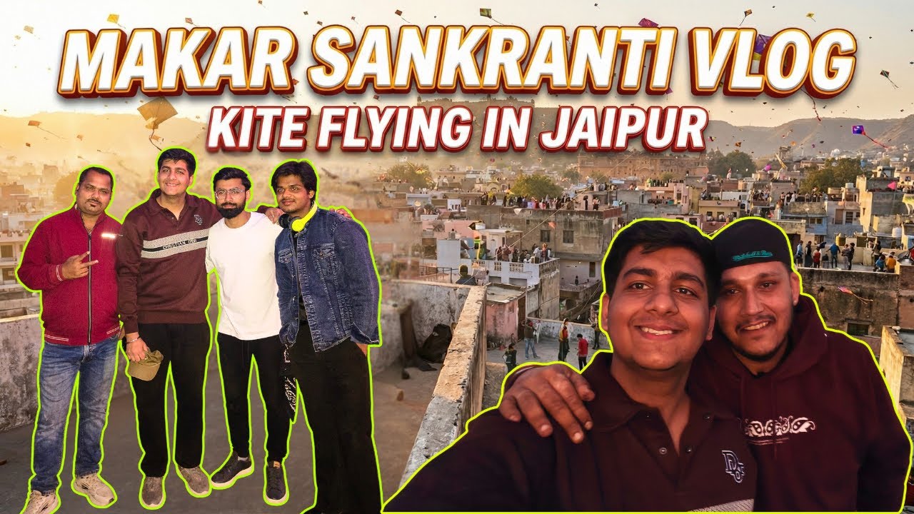 Makar Sankranti Kite Flying in Jaipur 🪁 | First Time Meeting @RioTheExplorer IRL 🤩