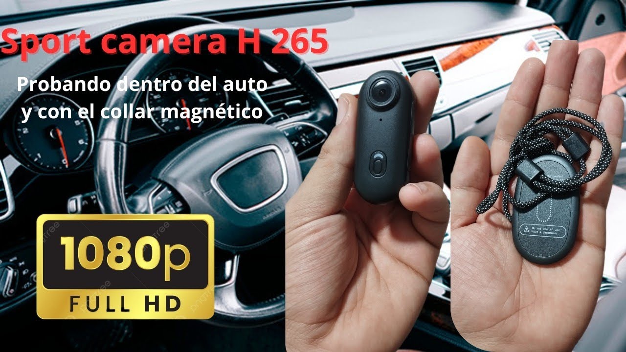 Sport Camera H 265📷 probando dentro del vehículo🚗 y con el collar magnético 🧲#camara #deportivas 