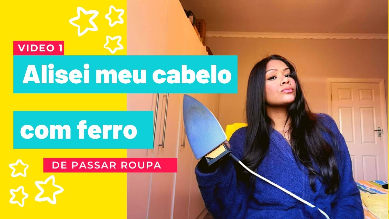 TUTORIAL Como alisar o cabelo com ferro de passar l Luane Coimbra