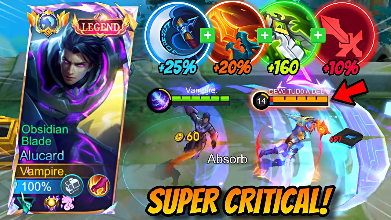 BUILD CRITICAL META LAGI?! ALUCARD SEKALI LOMPAT MUSUH AUTO SEKARAT 😱 | MLBB