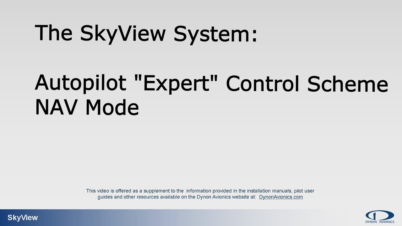 SkyView Autopilot - Expert Mode #4:  NAV Mode