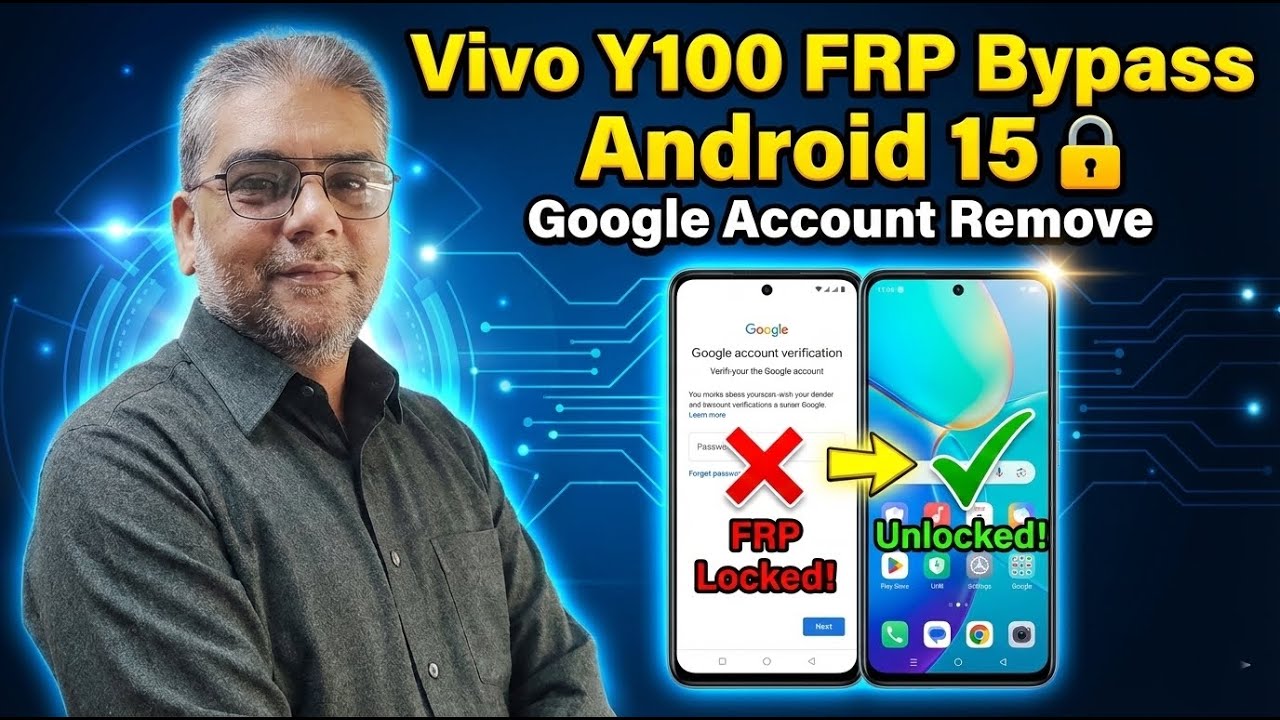 Vivo Y100 FRP Bypass Android 15 🔓  Google Accoun