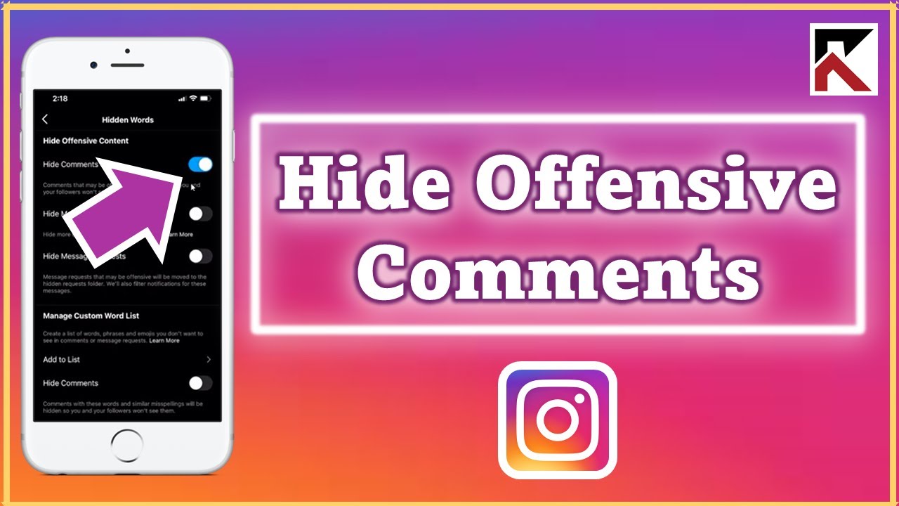 How To Hide Offensive Comments Instagram