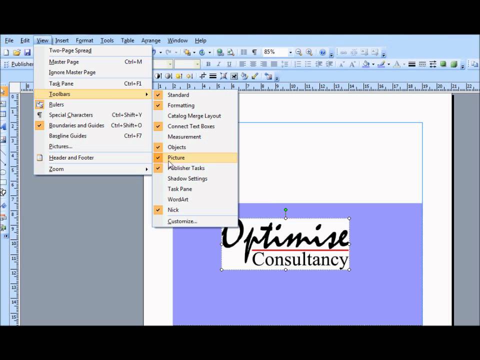 Publisher - Make logo background transparent