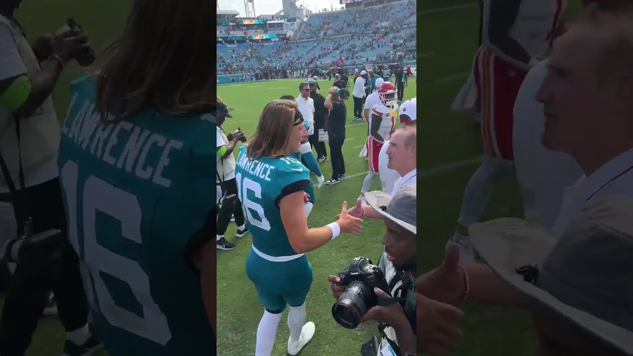 Trevor Lawrence and Patrick Mahomes Postgame