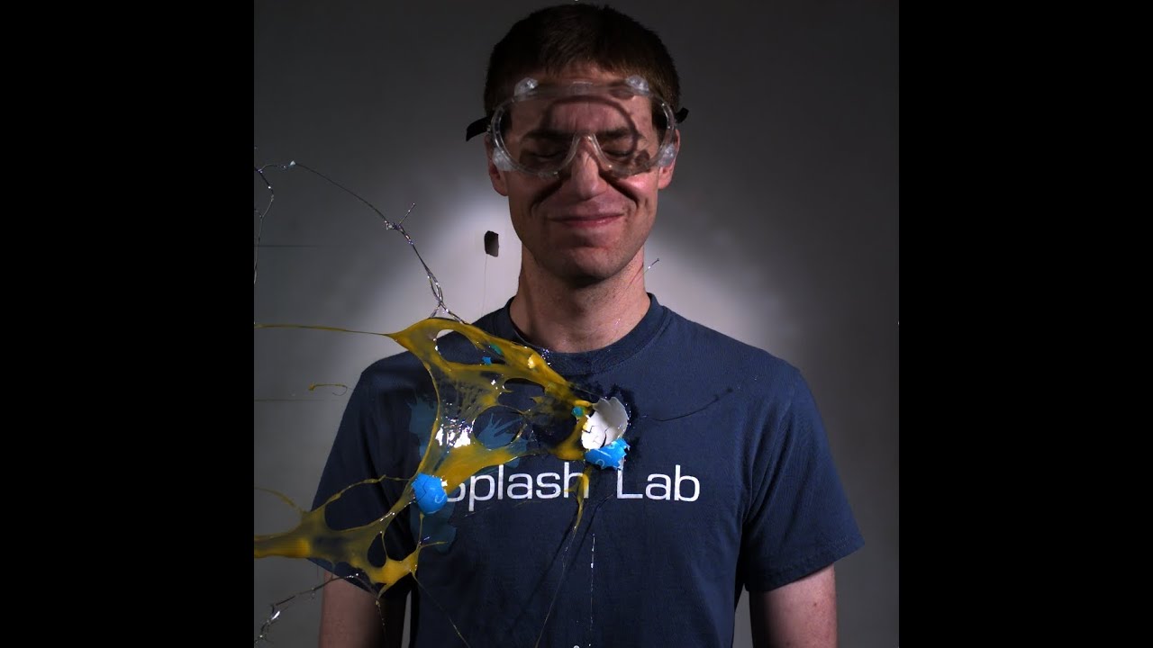 Super slow motion breaking eggs, messy science with BYU Splash Lab