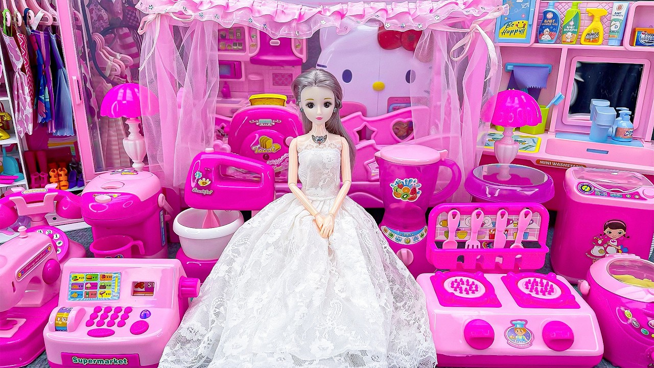 20 Minutes Satisfying with Unboxing Barbie Princess Pink Kitchen,Rock Bed Play Set Review Toys｜ASMR